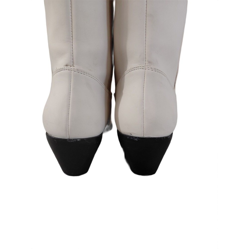 Pretty Little Thing Cream Cowboy Boots Boots Women's Size 9 Cowgirl Boots - Picture 7 of 11